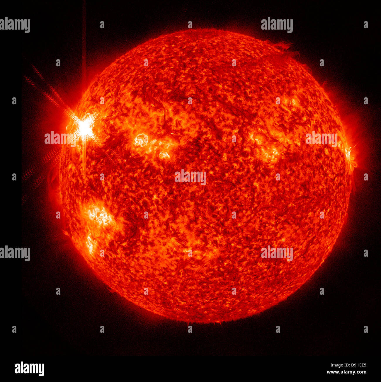 L'activité solaire sur le Soleil. Banque D'Images