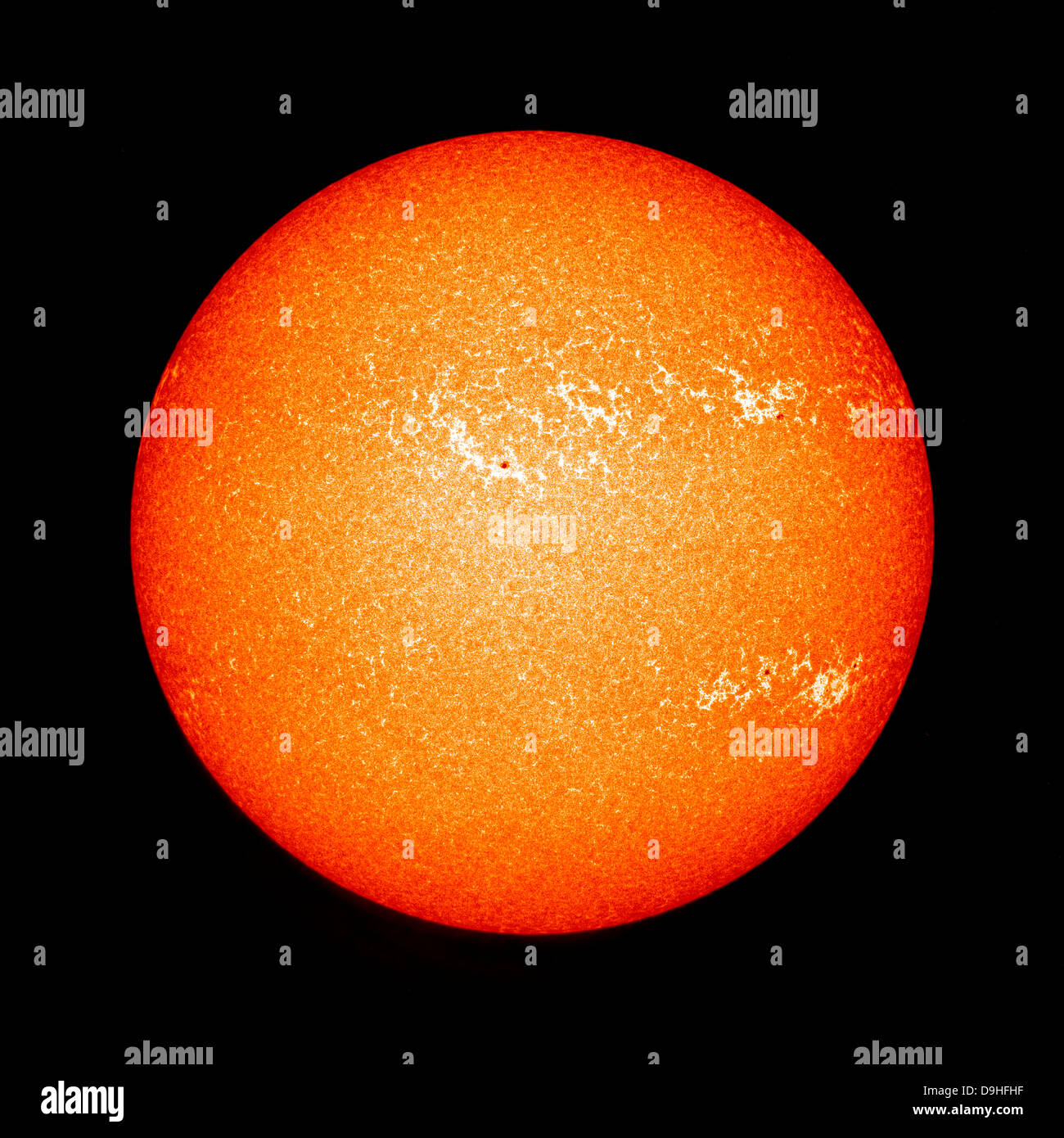 Plein soleil montrant éjection de masse coronale. Banque D'Images