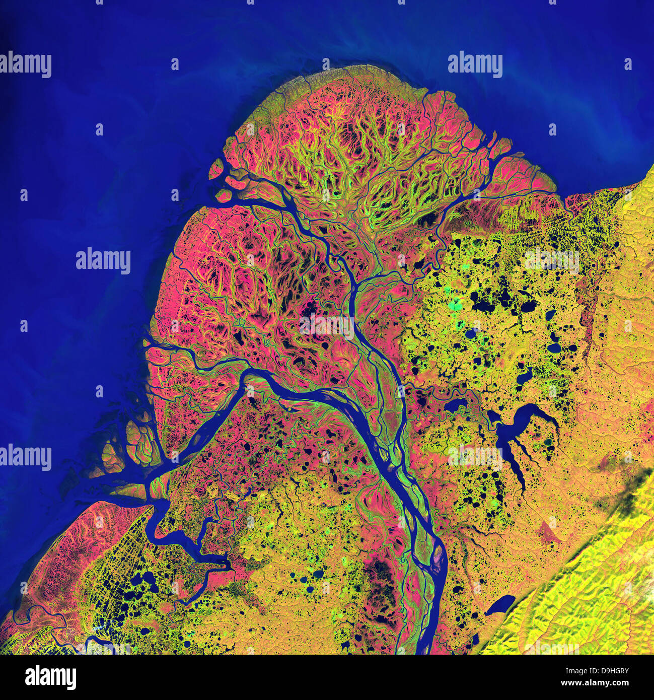 Le Delta du Yukon au sud-ouest de l'Alaska. Banque D'Images