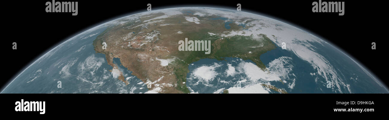 Vue panoramique de la planète Terre et de l'United States vu de l'espace. Banque D'Images