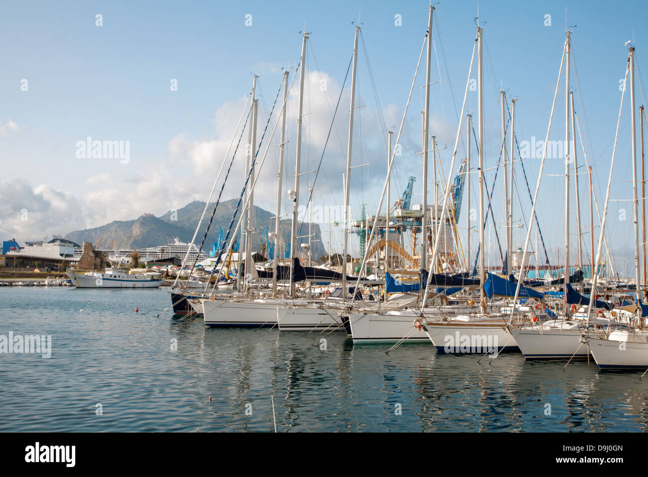 Palermo - Port en soirée Banque D'Images