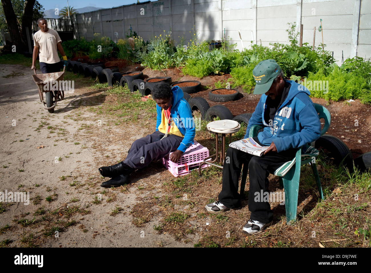 Michael Valentine se trainer la vie du sol qui travaille dans Lavender Hill area Cape Town Michael a été faite il y a quelques années, s'est rendu sans-abri Banque D'Images