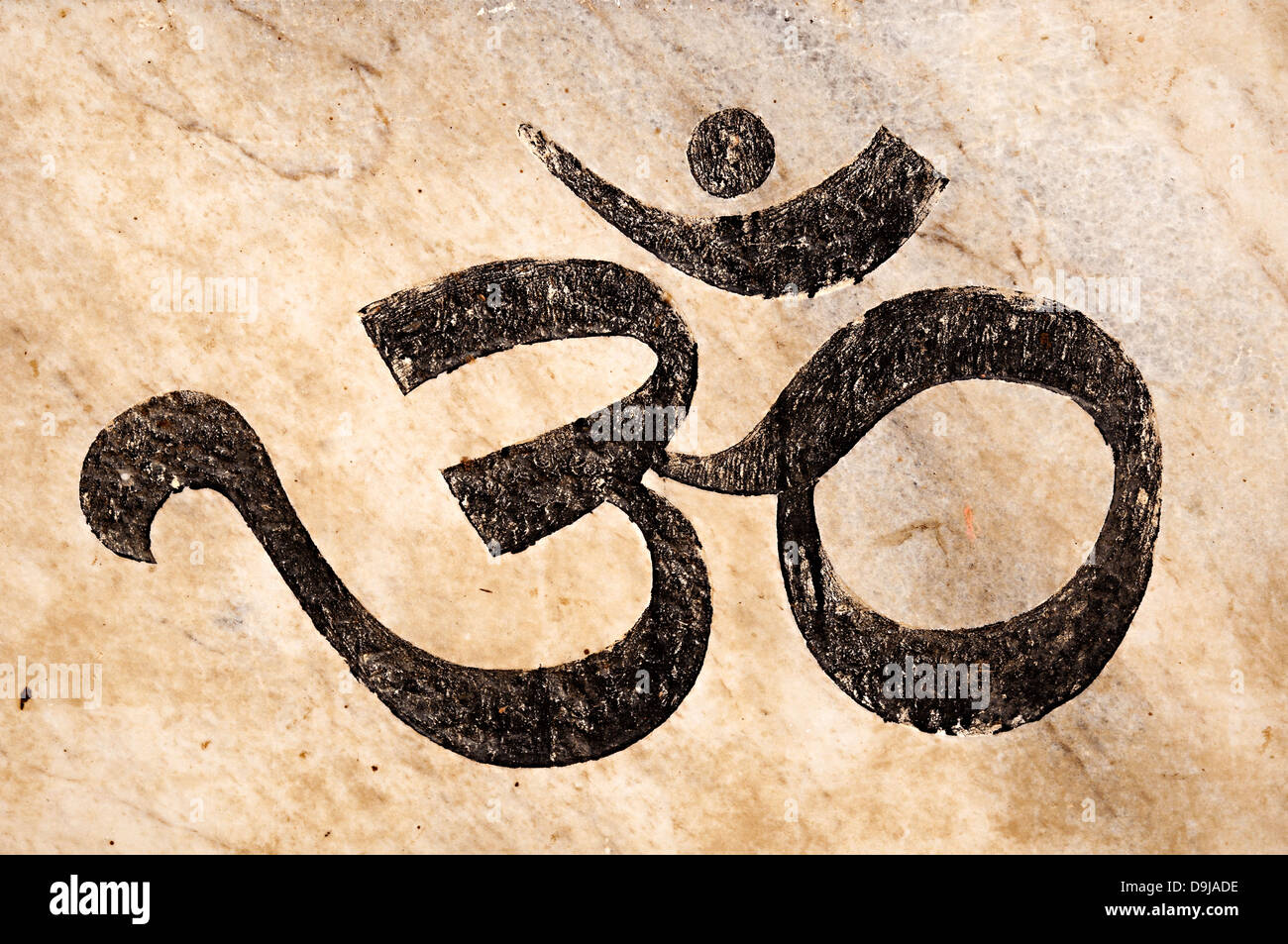 Symbole Om. Varanasi, Benares, Uttar Pradesh, Inde Banque D'Images