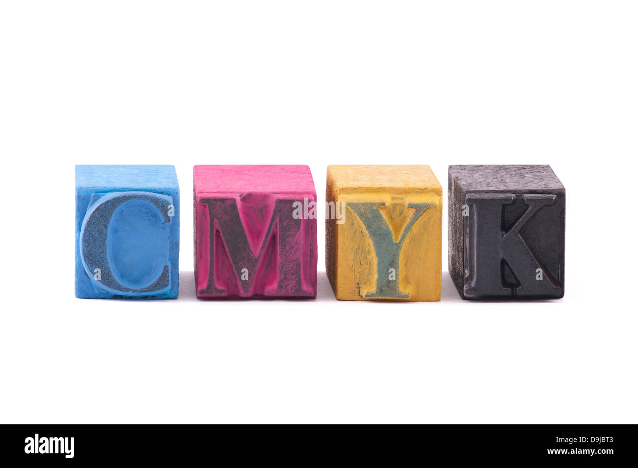 Faits de vieux cmjn blocs typographiques Banque D'Images