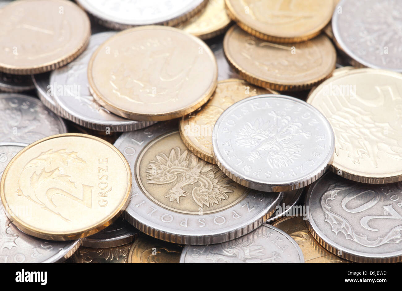 Pièces de monnaie polonaises Banque D'Images