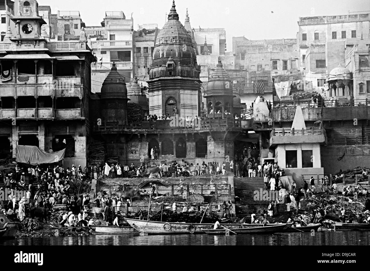 Manikarnika Ghat, Varanasi, Benares, Uttar Pradesh, Inde Banque D'Images