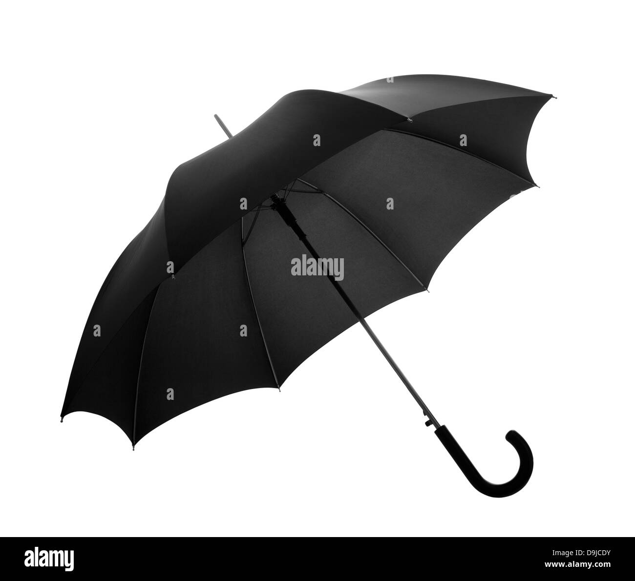 Parapluie noir avec clipping path Banque D'Images