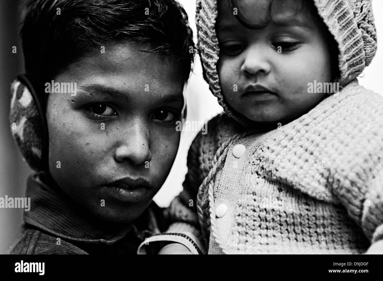 Portrait d'enfants. Varanasi, Benares, Uttar Pradesh, Inde Banque D'Images