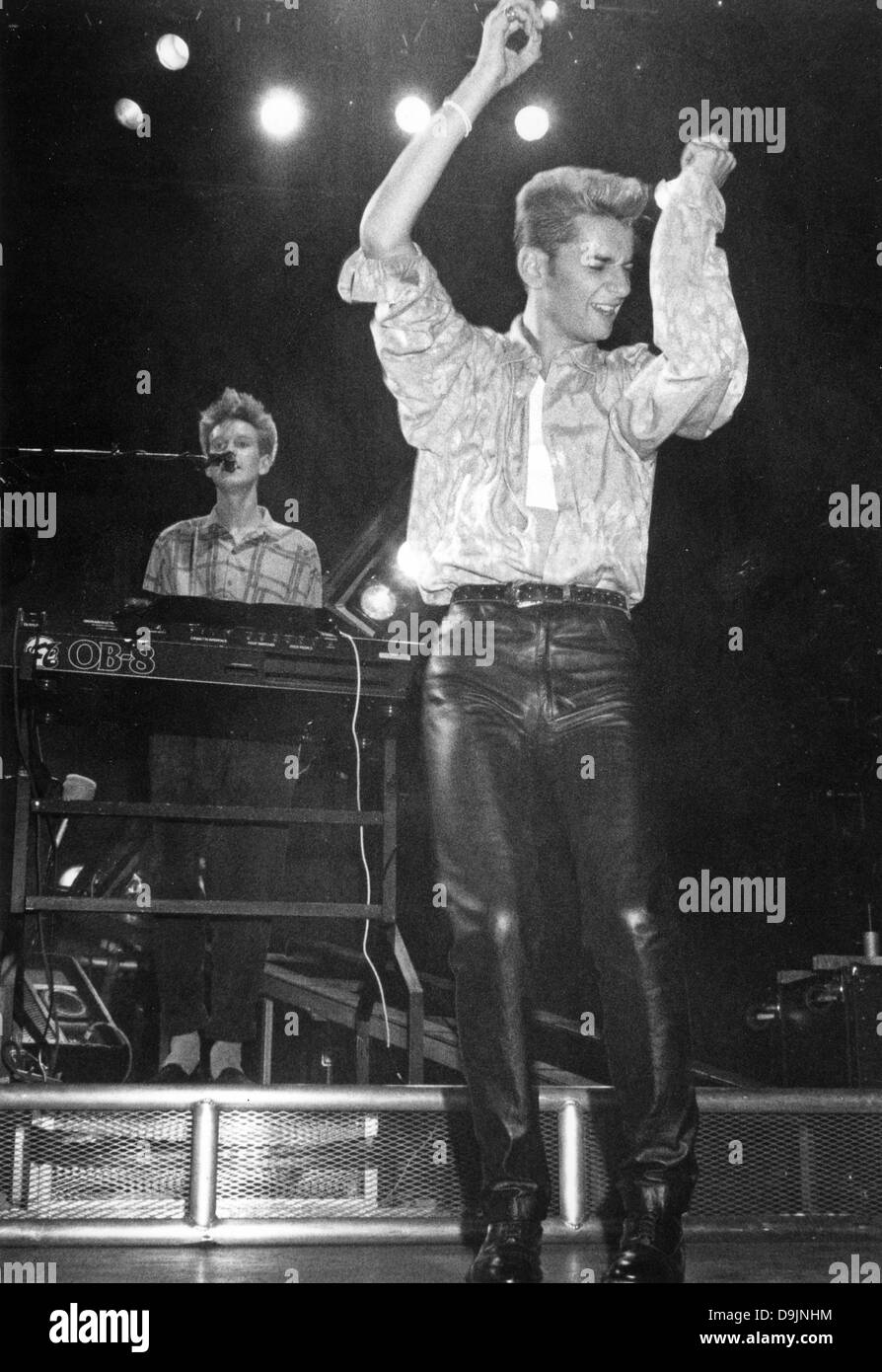 DEPECHE MODE groupe pop britannique de 1982 avec Dave Gahan sur chant et Andy Fletcher sur clavier. Stephen Woodd Photo Banque D'Images