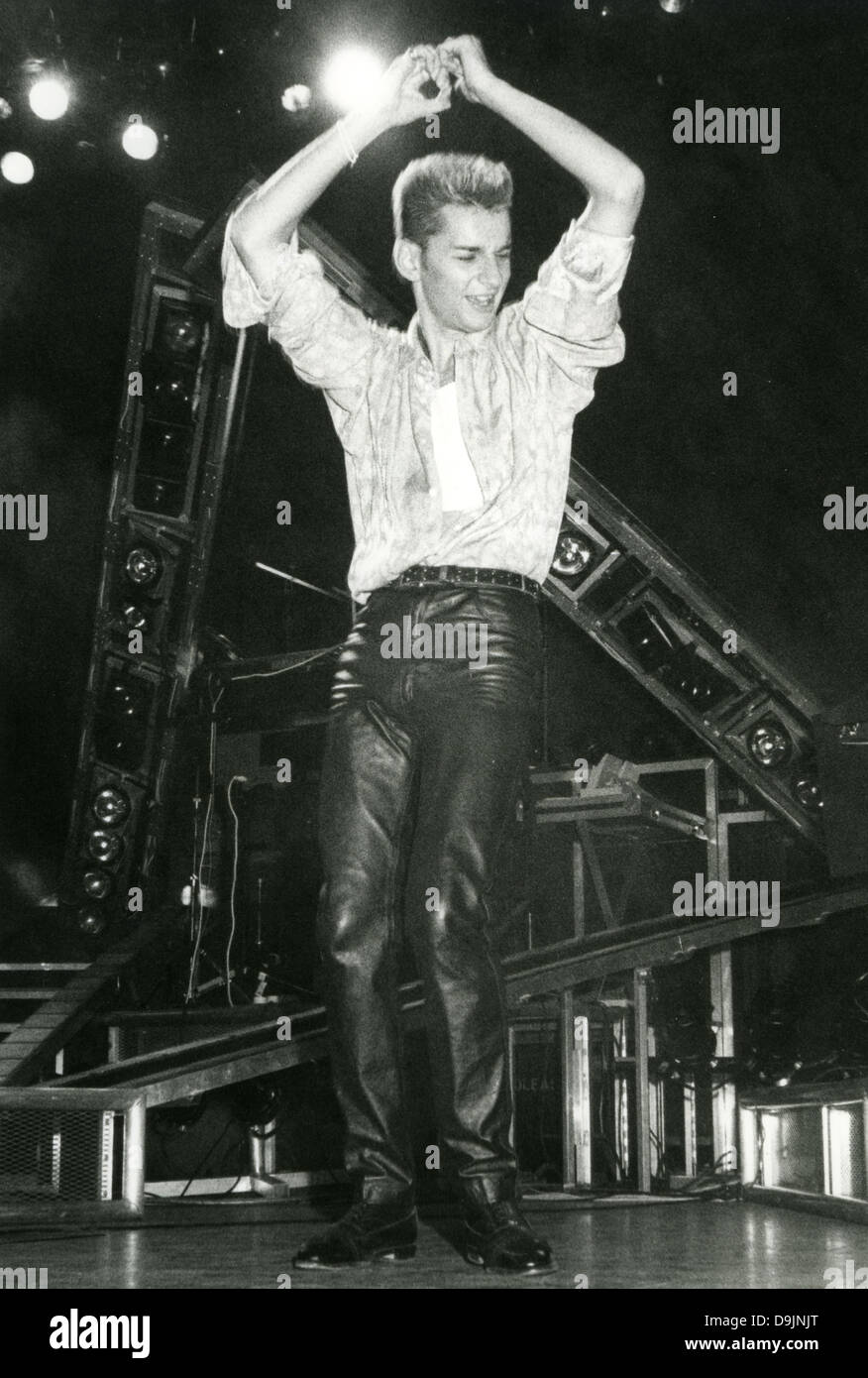 DEPECHE MODE groupe pop britannique de 1982 avec Dave Gahan. Stephen Woodd Photo Banque D'Images