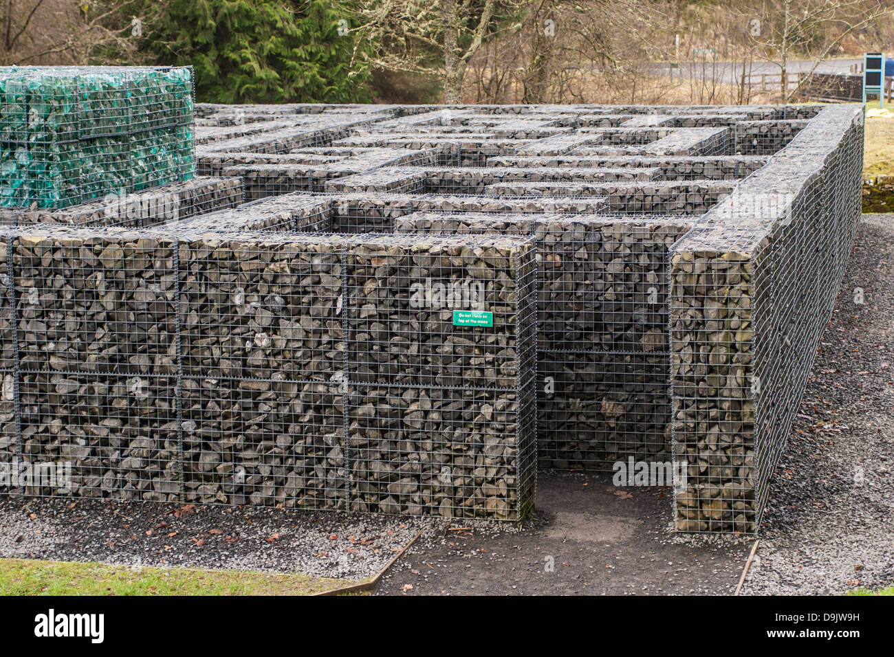 Labyrinthe minotaure au château de Kielder, dans le Northumberland. Banque D'Images