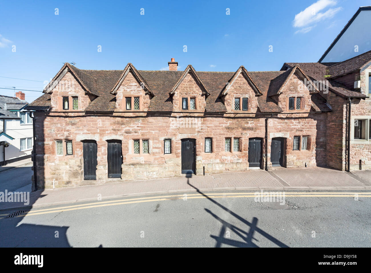 Hospices médiévaux à Ross-on-Wye, Herefordshire, Angleterre, restauré par l'administration de bienfaisance Ross Banque D'Images