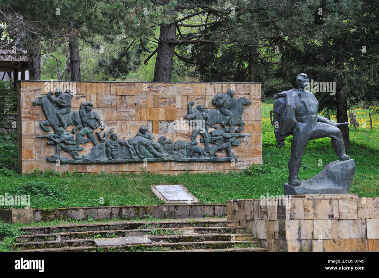 Mémorial de la seconde guerre mondiale, le parc national de Mavrovo, Macédoine Banque D'Images