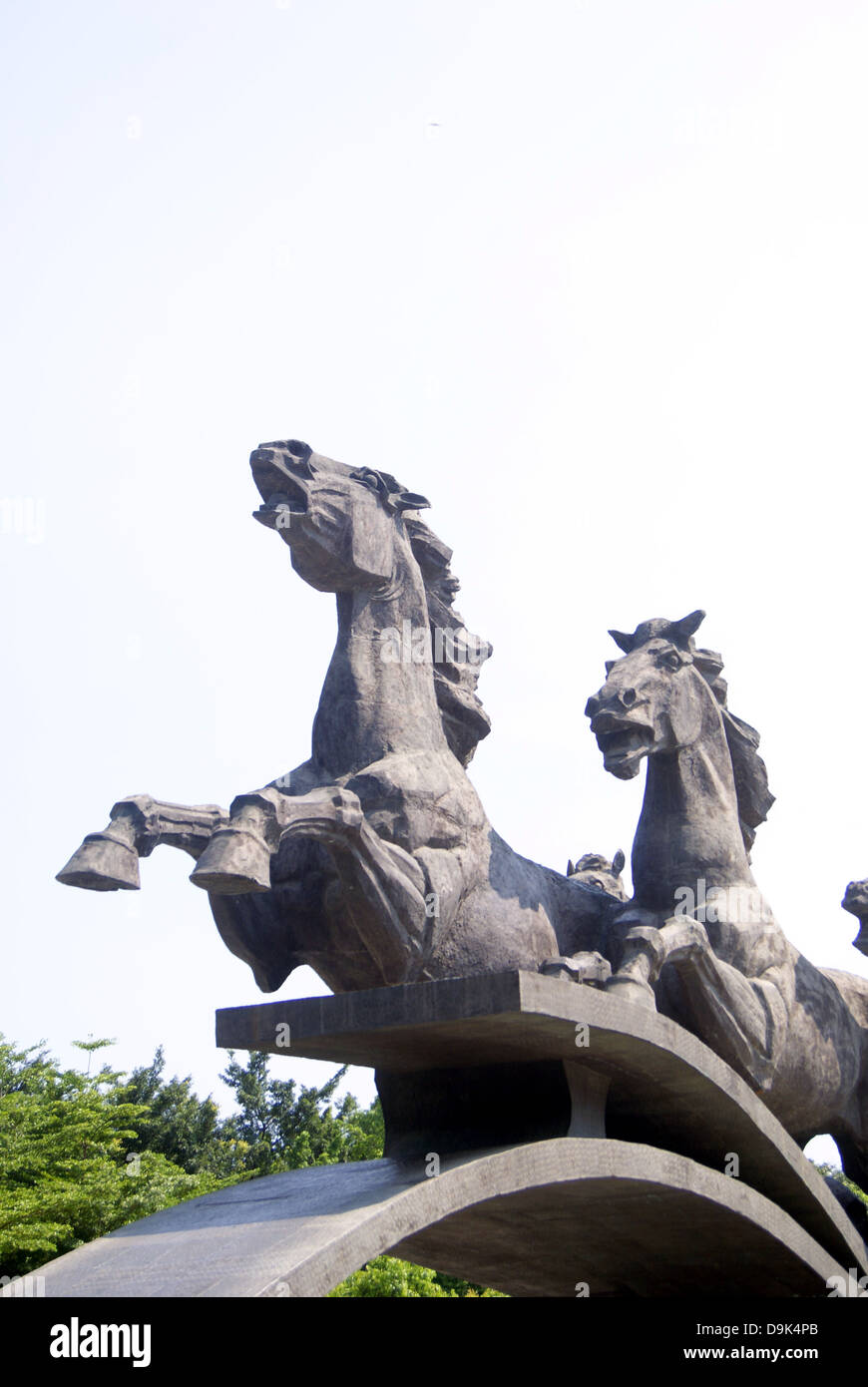Shenzhen Chine : horse sculpture. Ganoderma lucidum park à Shenzhen, il y a quelques belles sculptures de chevaux, est un beau paysage Banque D'Images