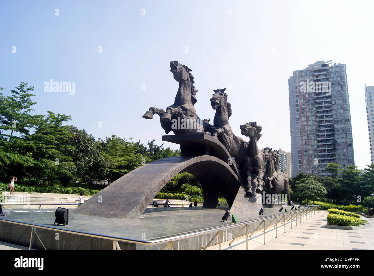 Shenzhen Chine : horse sculpture. Ganoderma lucidum park à Shenzhen, il y a quelques belles sculptures de chevaux, est un beau paysage Banque D'Images