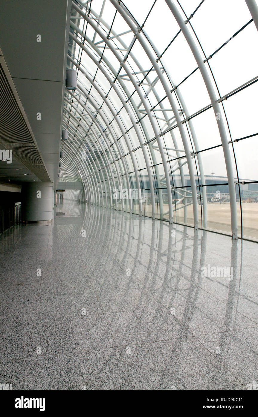 La structure de l'aéroport moderne à Guangzhou Chine Banque D'Images