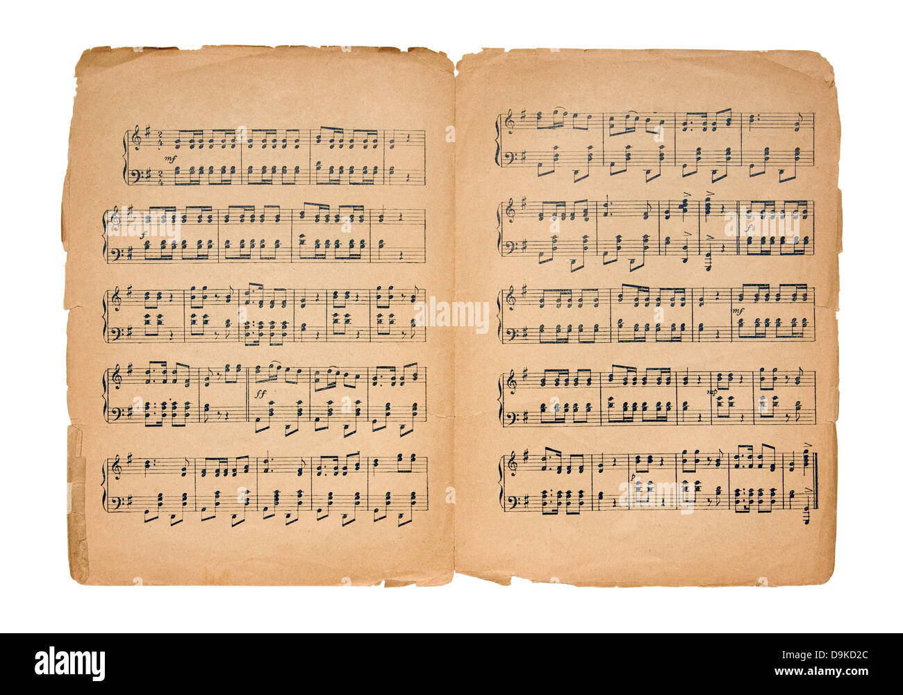Vintage Music sheet with clipping path Banque D'Images