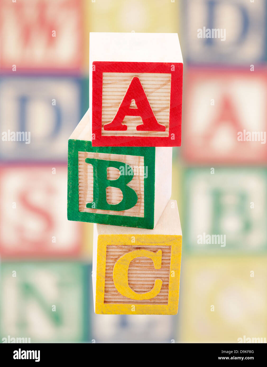 Wooden alphabet blocks Banque D'Images
