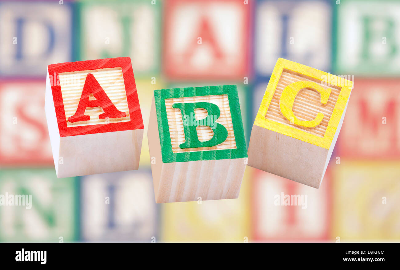 Wooden alphabet blocks Banque D'Images