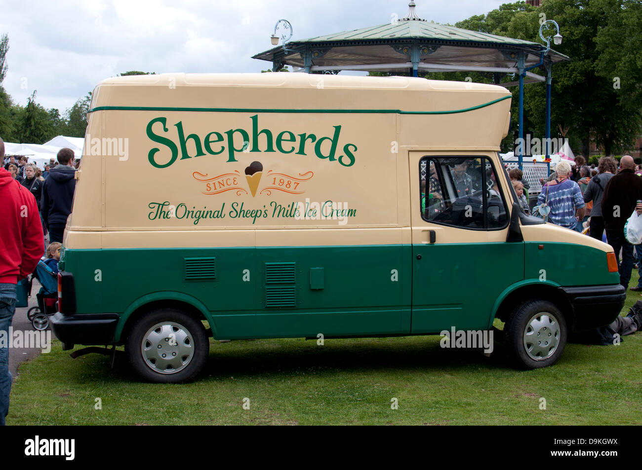 Bergers du lait de brebis ice cream van, UK Banque D'Images