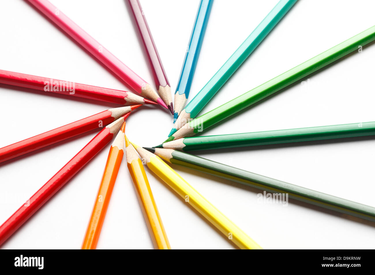 Crayon de couleur disposées en cercle Banque D'Images