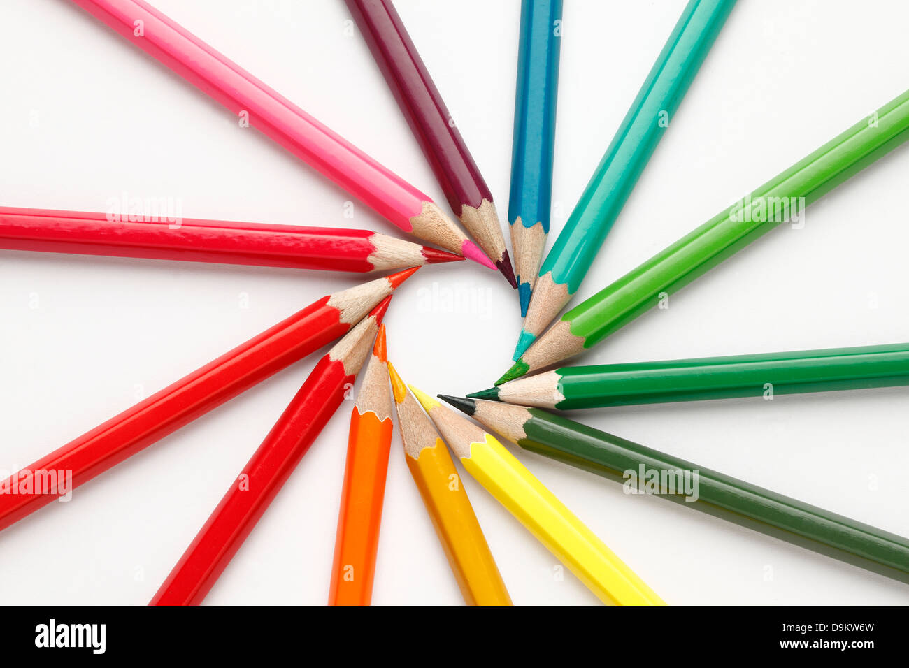 Crayon de couleur disposées en cercle Banque D'Images