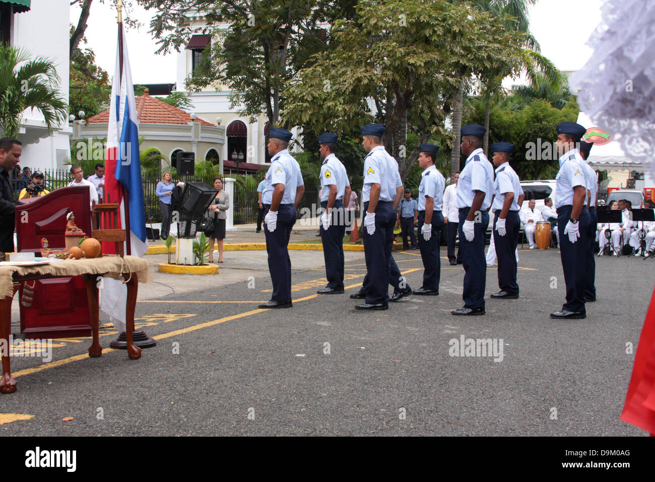 Membres de la Garde nationale de l'air Panama sur la formation lors d'une cérémonie au Palais du Gouverneur, la province de Panama, Panama. Banque D'Images