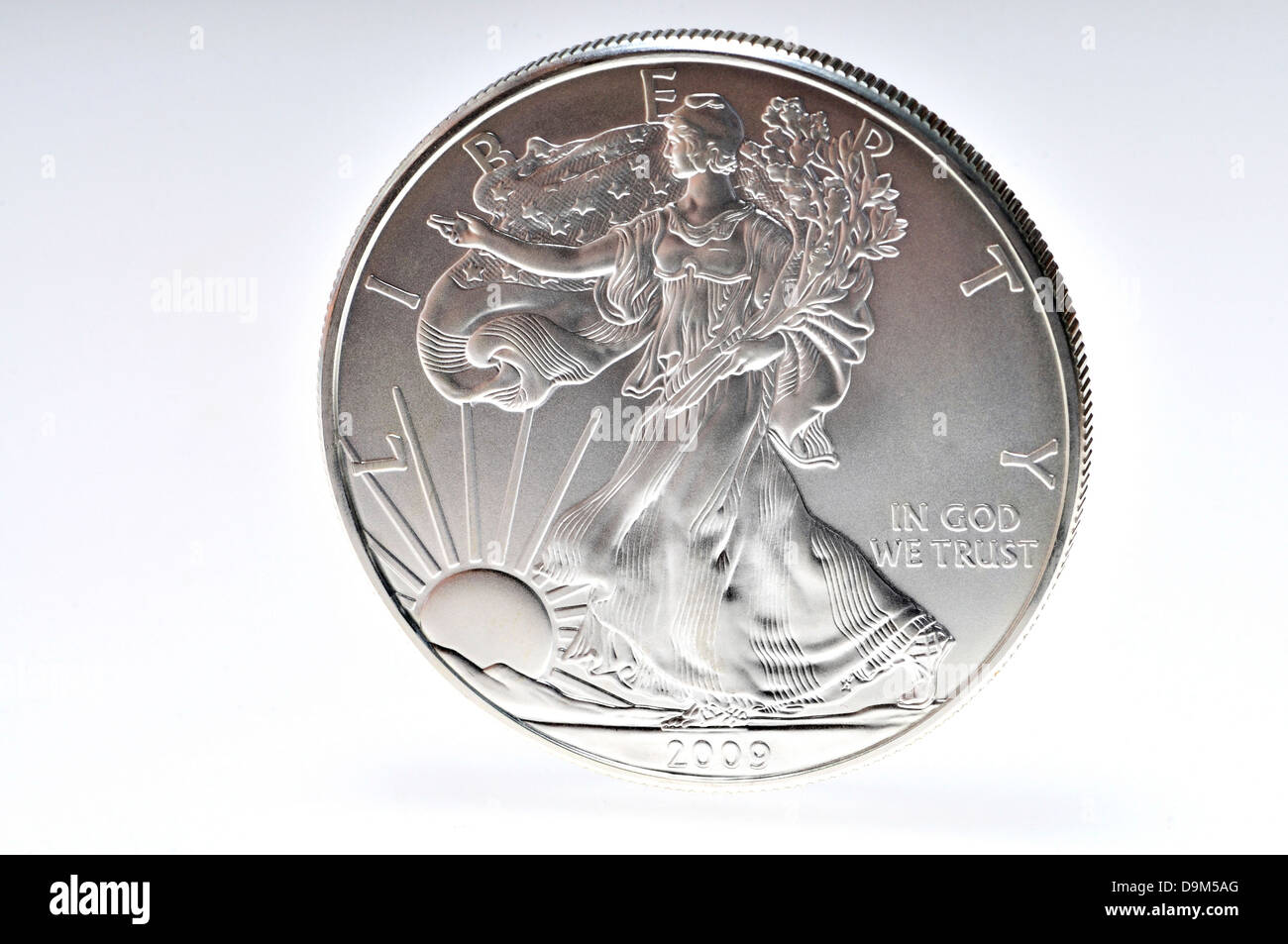 Pièce en argent - 1oz troy. American Eagle - $1 Banque D'Images