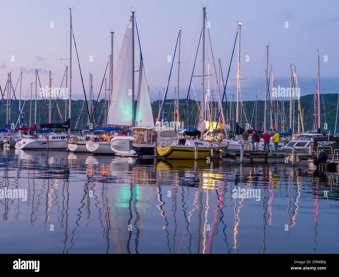 Waterfront zone portuaire de Watkins Glen à New York pendant la célébration de Harbour Lights Banque D'Images