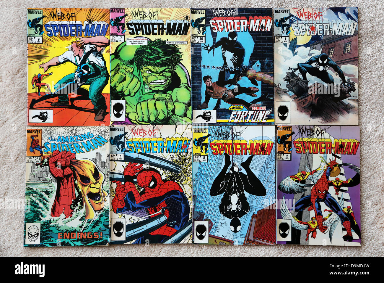 Collection de Marvel Comics Le site Web de Spider-man et l'Amazing Spider-man Banque D'Images