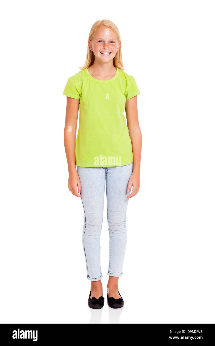 Jolie preteen girl portrait isolated on white Photo Stock - Alamy