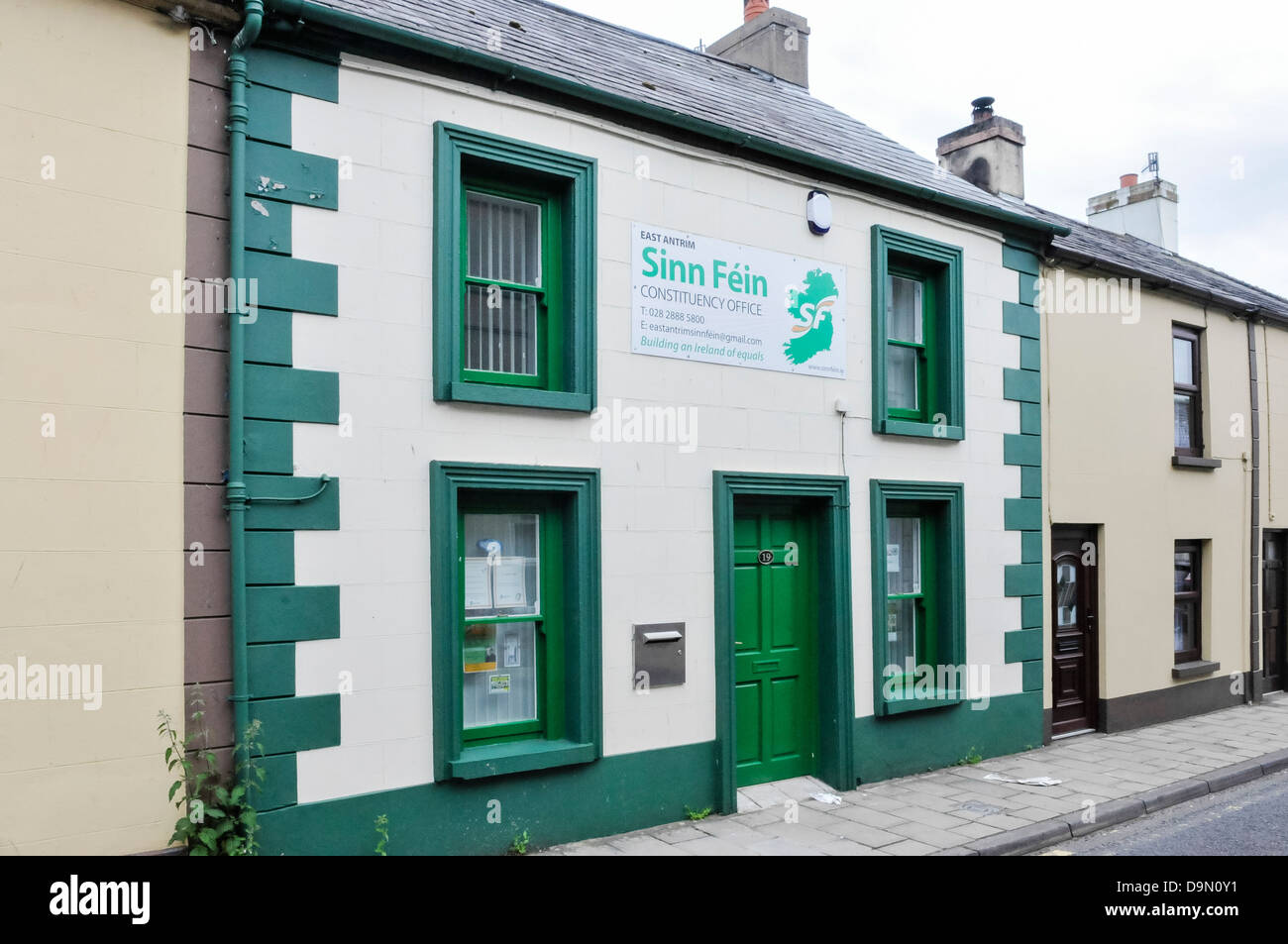 Le Sinn Fein East Antrim Bureau de circonscription Banque D'Images