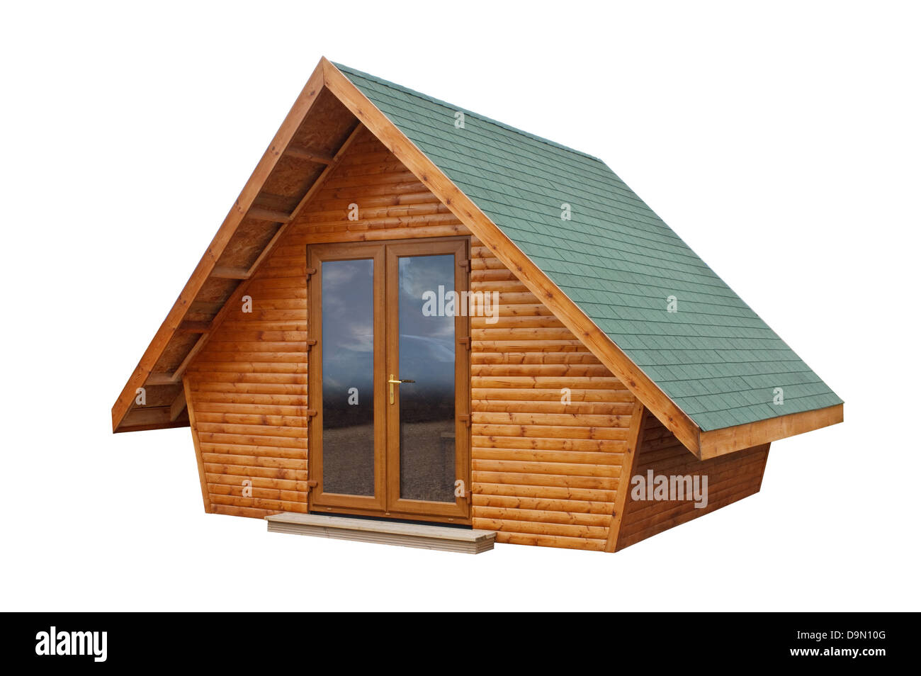 Une cabane en bois fabriqués à partir de planches de bois d'une grande pièce supplémentaire dans votre jardin Banque D'Images