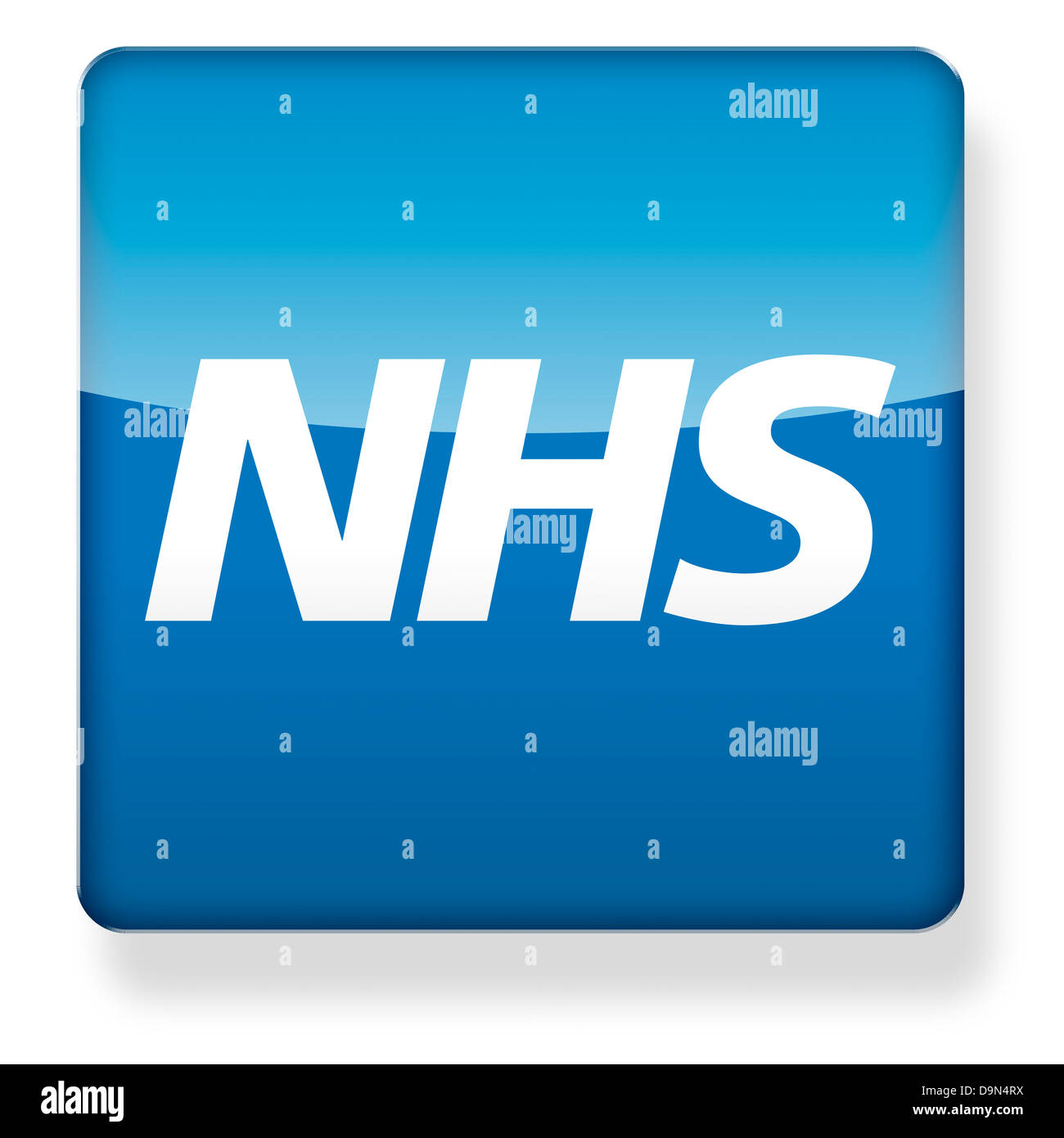 Logo du NHS en tant qu'icône de l'application. Chemin de détourage inclus. Banque D'Images