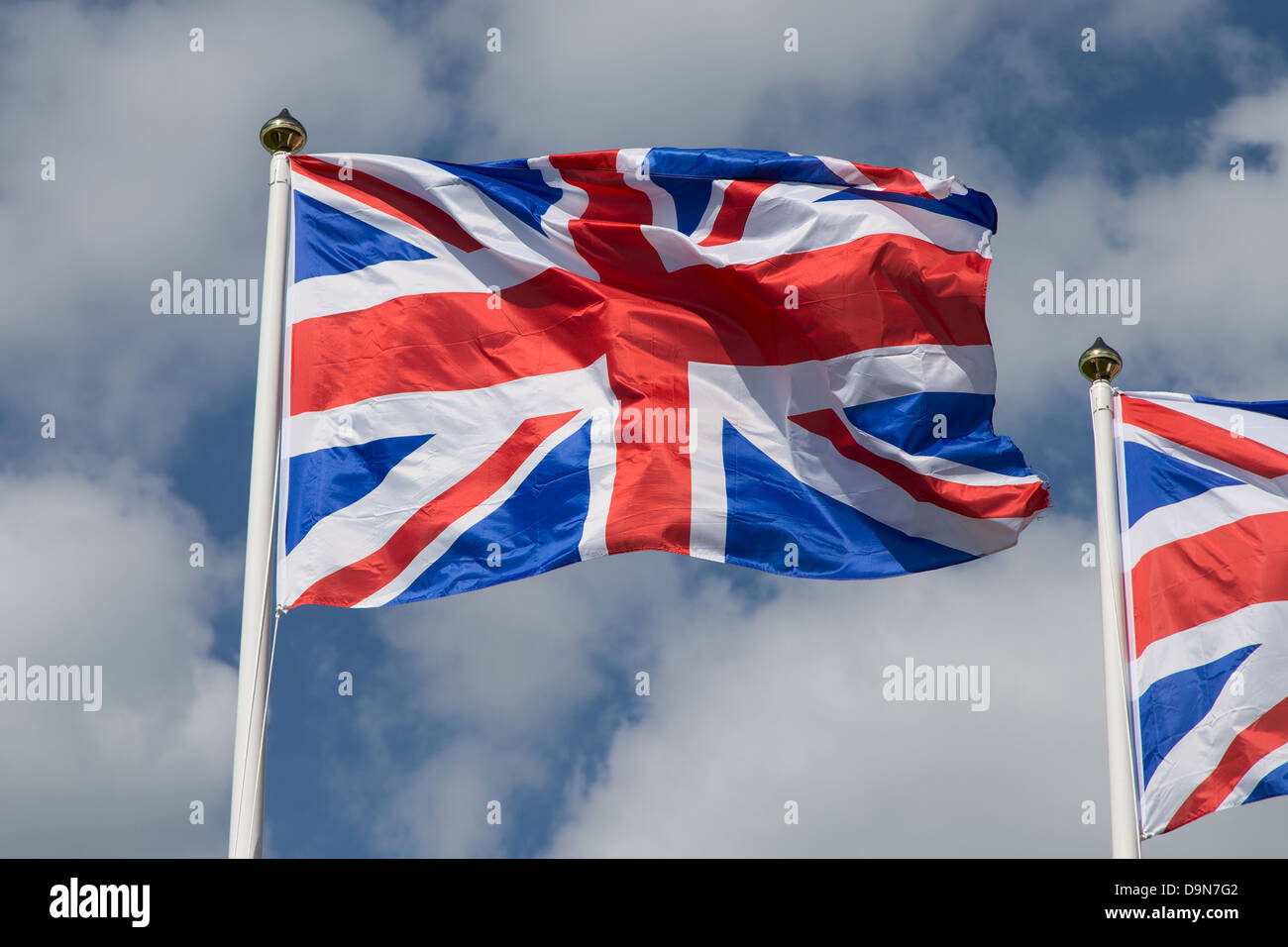 Union Jack flag flying sur mât Banque D'Images