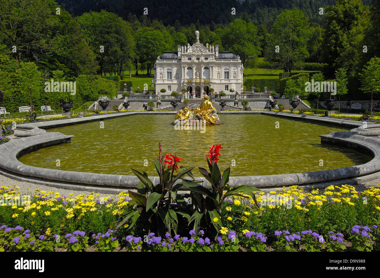 Linderhof, château de Linderhof, château de Linderhof, Schloss Linderhof, Upper Bavaria, Bavaria, Germany, Europe Banque D'Images