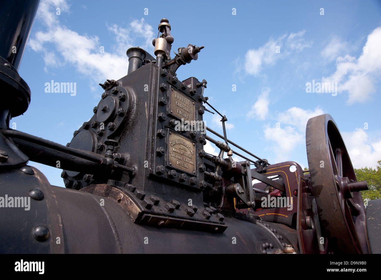 Le moteur à vapeur composé d'un moteur de traction Burrell à vapeur et de l'Hall Heskin Rallye Véhicules anciens Banque D'Images