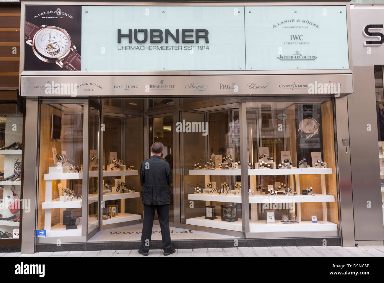 Hübner : horlogerie de luxe boutique, Vienne, Autriche Banque D'Images