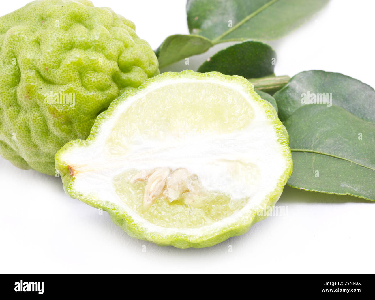 Avec les feuilles de lime kaffir. Banque D'Images