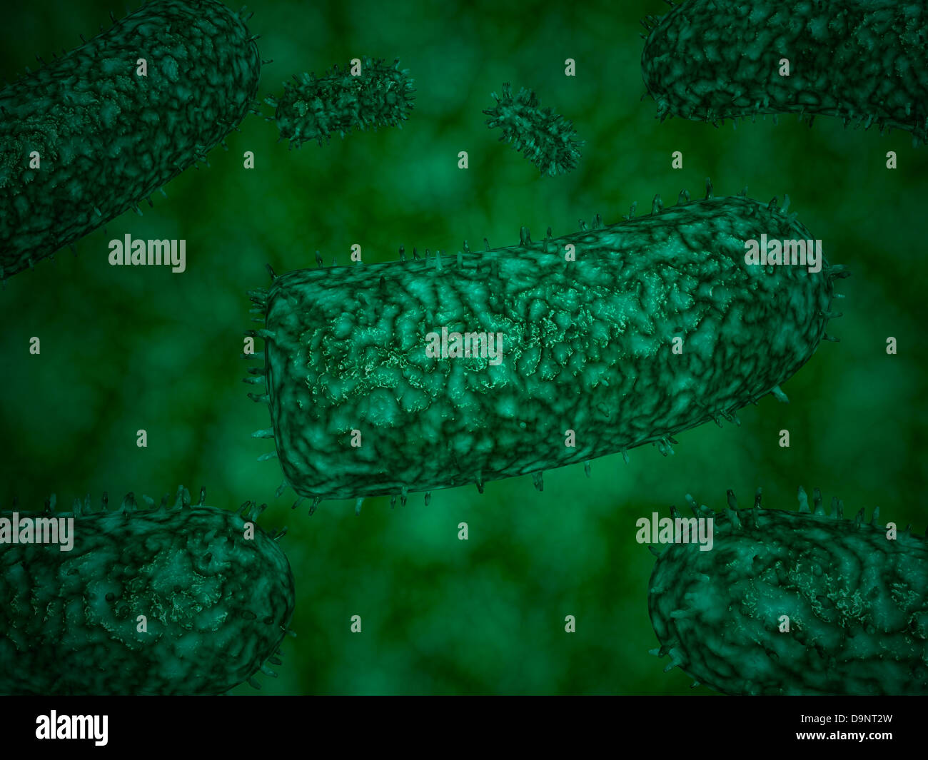 Les particules de virus de la rage stylisée, la cause de l'encéphalite aiguë maladie neuroinvasive virale. Banque D'Images Les particules de virus de la rage stylisée, la cause de l'encéphalite aiguë maladie neuroinvasive virale. Banque D'Images