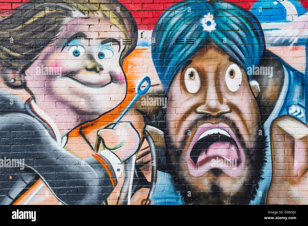 L'Angleterre, Londres, Hoxton, Wall mural et Graffiti Banque D'Images