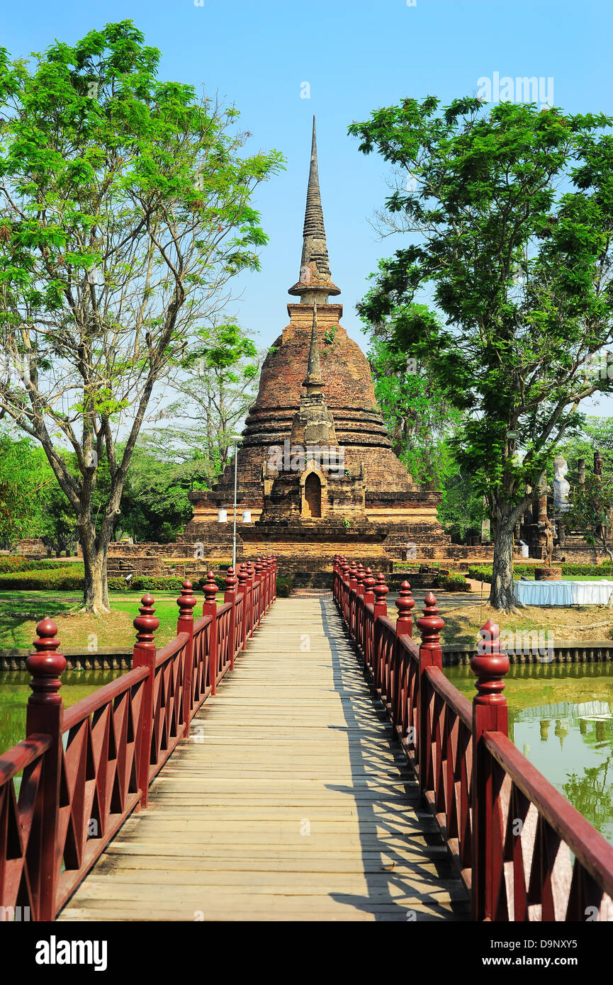 L'ancienne pagode à Sukhothai Historical Park . Thaïlande Banque D'Images