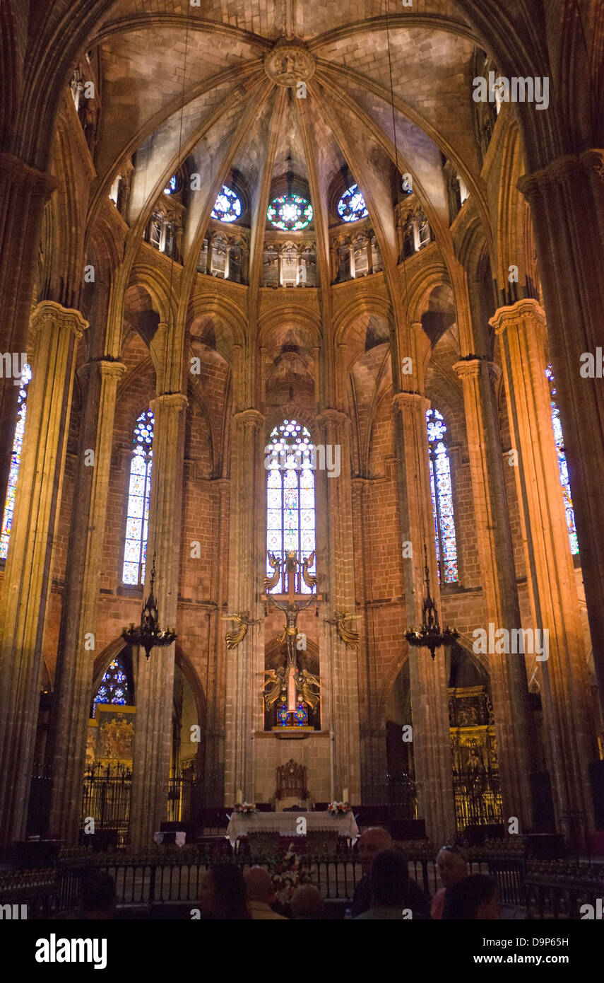 La Cathédrale de Barcelone, de l'intérieur Banque D'Images