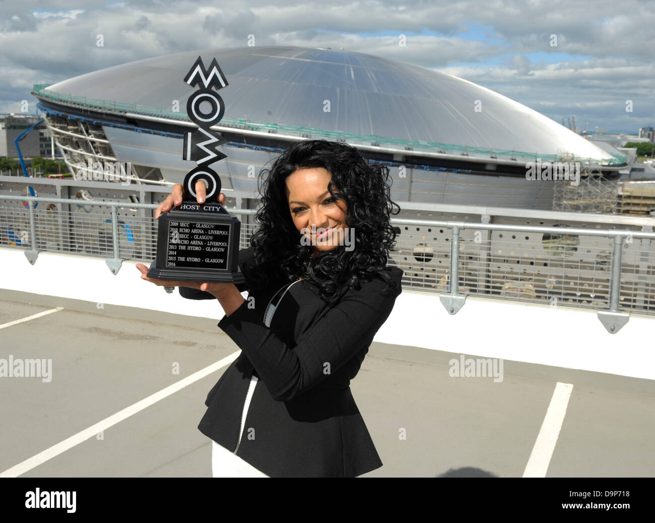 Glasgow, Ecosse, Royaume-Uni. 24 juin 2013. Mobo Awards 18e anniversaire annonce Glasgow. Photo de la SSE Hydro, Glasgow qui sera l'hôte de cette années awards le 19 octobre fondateur Kanya King MBE Banque D'Images
