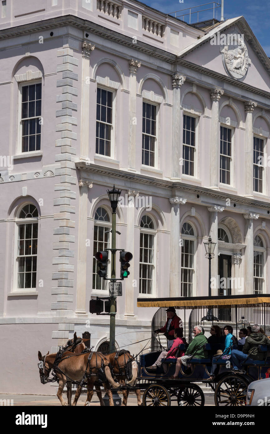 L'Hôtel de ville sur Broad Street, Charleston, SC, États-Unis d'Amérique Banque D'Images