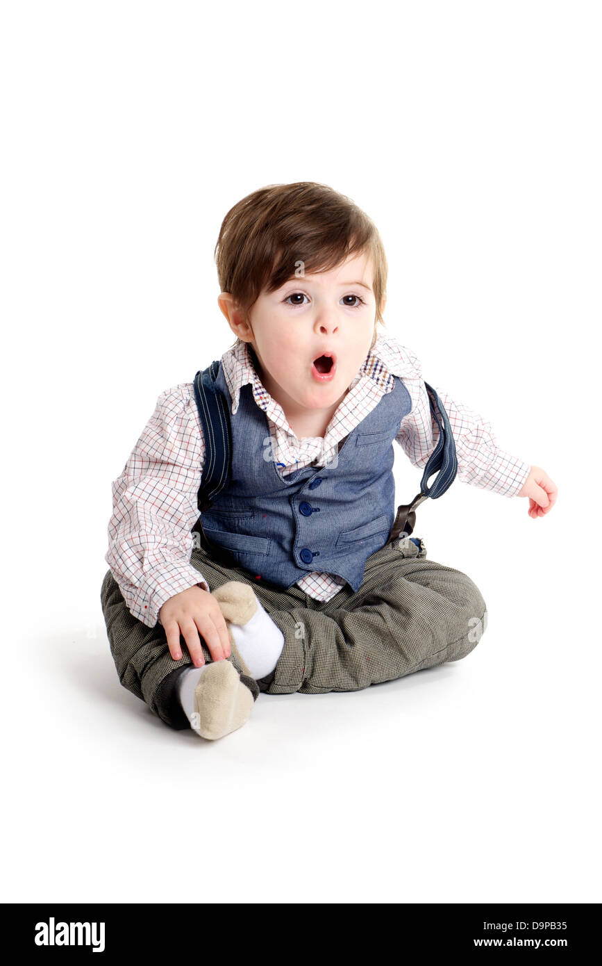 Bébé Enfant surpris et l'excitation d'oeil Banque D'Images