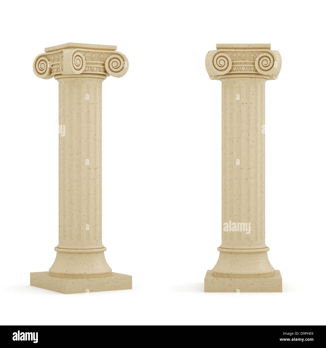 3D render de colonnes isolé sur fond blanc Banque D'Images