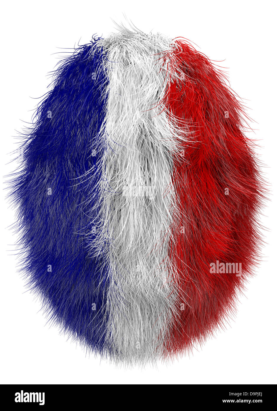 Hairy oeuf de Pâques dans les couleurs nationales françaises Photo