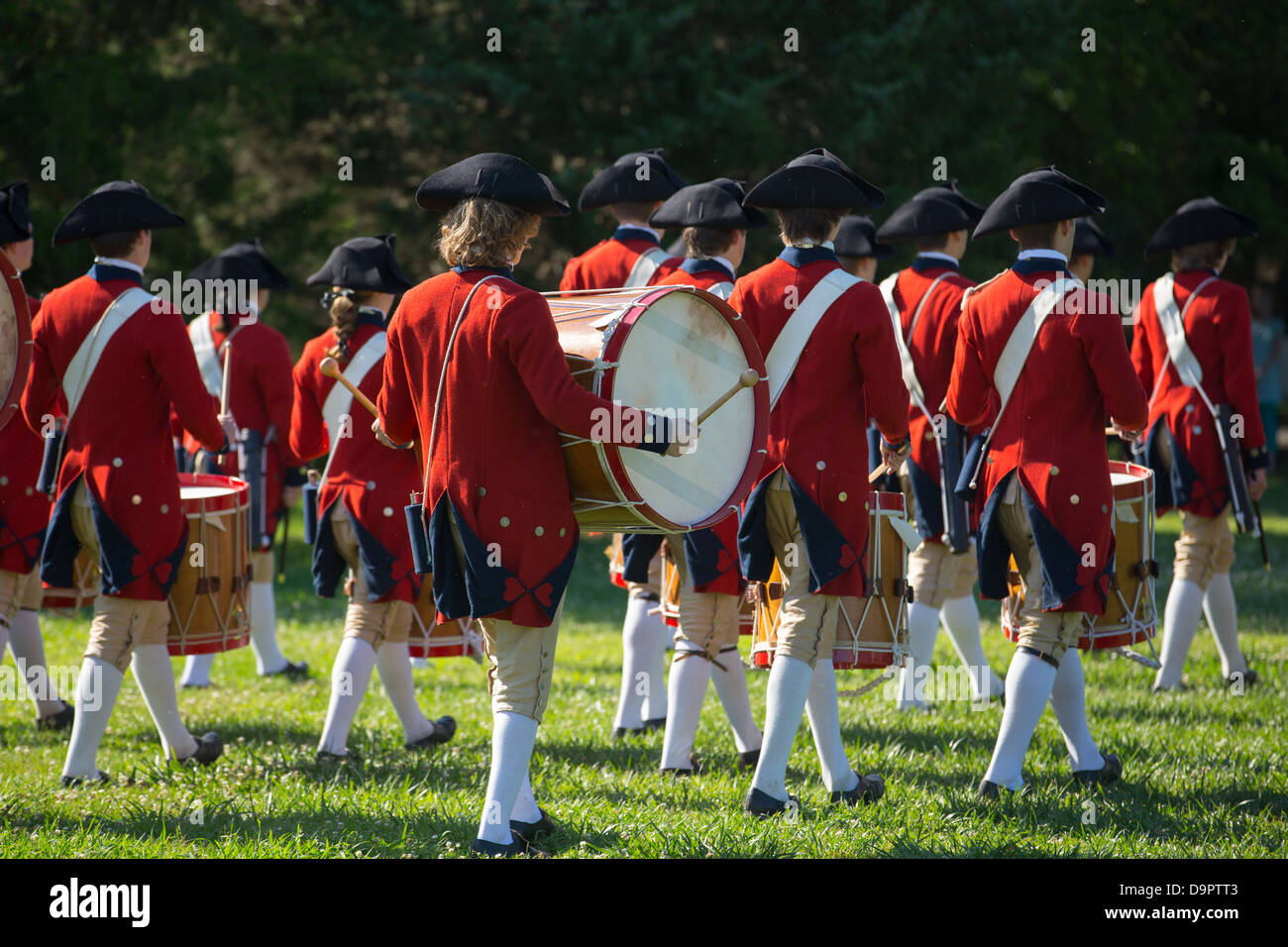 Reconstitution de la guerre révolutionnaire à Colonial Williamsburg, Virginia, USA Banque D'Images