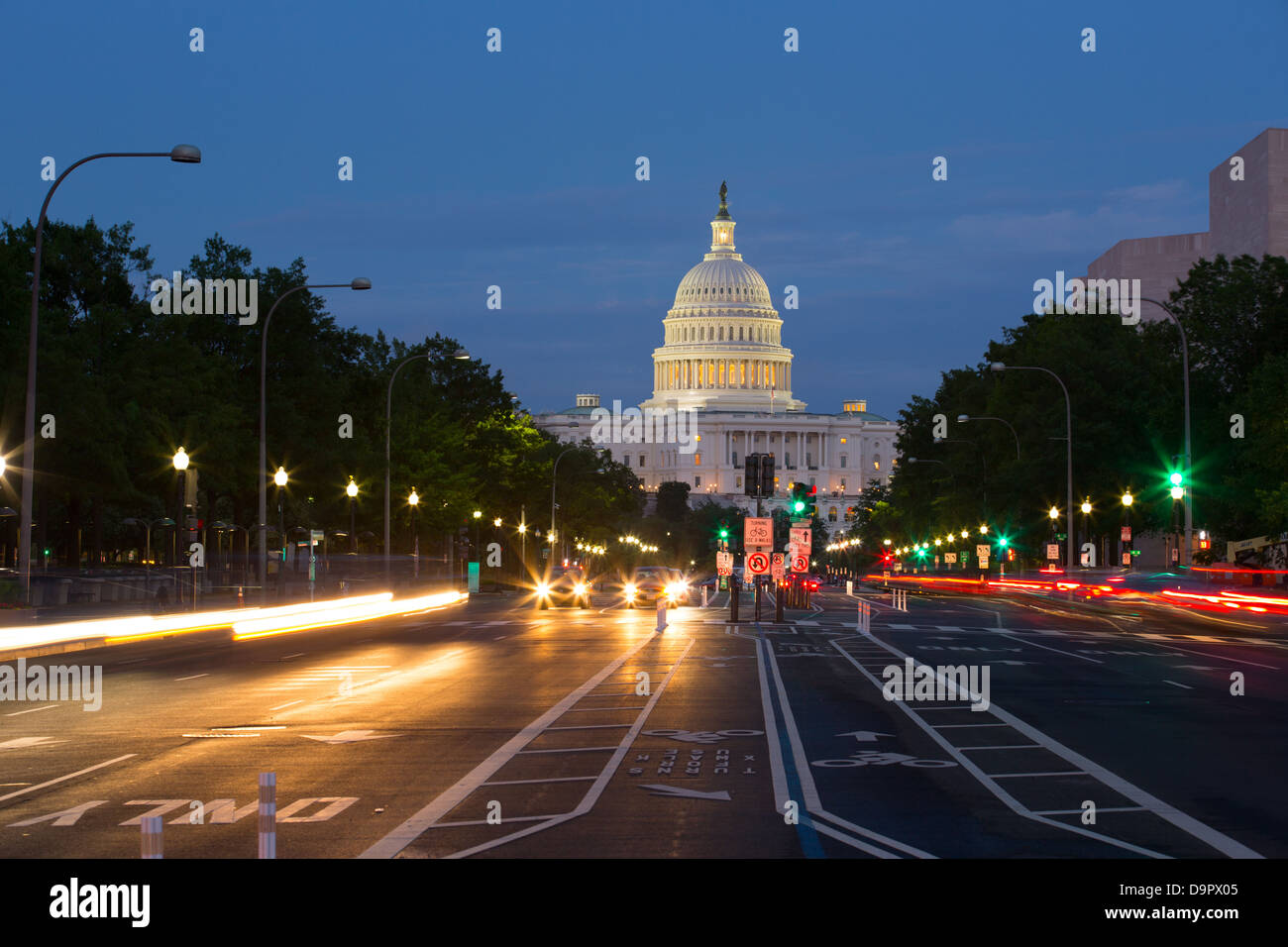 US Capitol Building at night, Washington D.C., États-Unis Banque D'Images